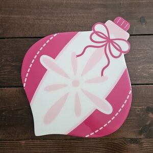 Ashland Christmas Cream & Pink Ornament Shaped Berry‎ Jolly 12" Tabletop Decor